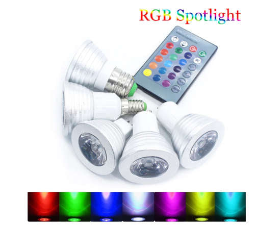 RGB LED Downlight With Remote 5W - GU10 or E27 Options