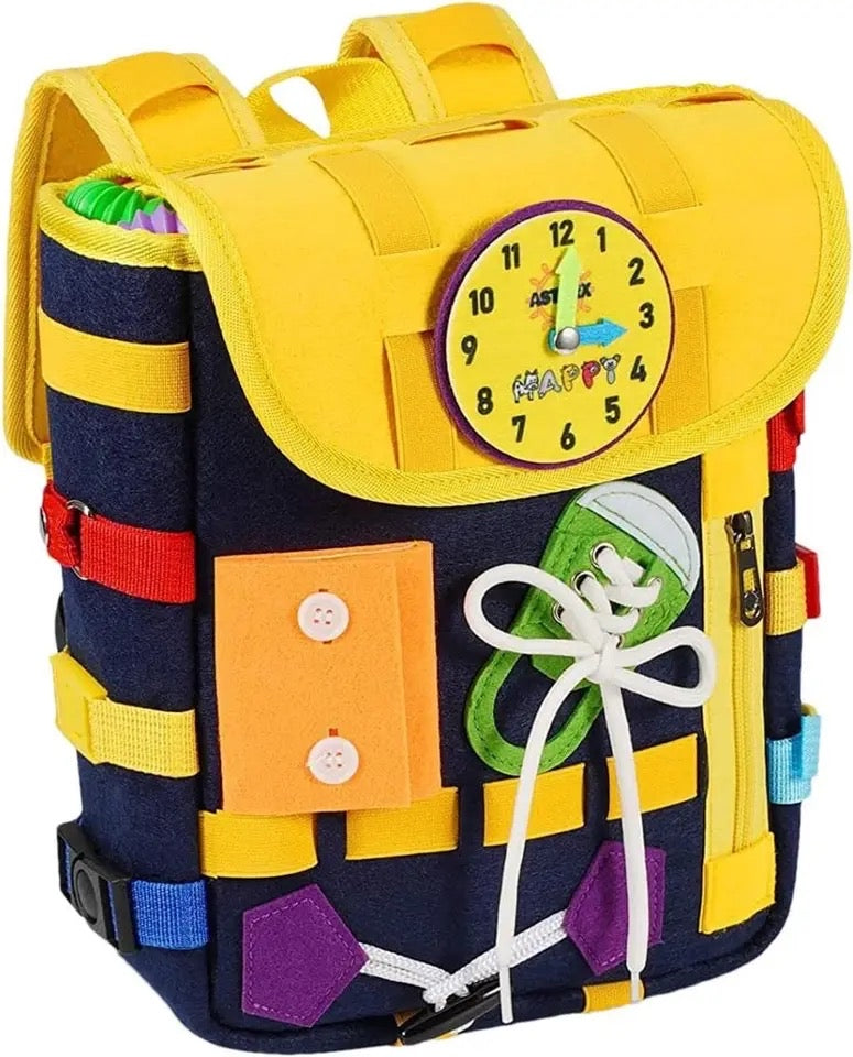 Montessori Educational Toy Bag Kids Busy Sensory Board Skills Sensory Gift Backpack