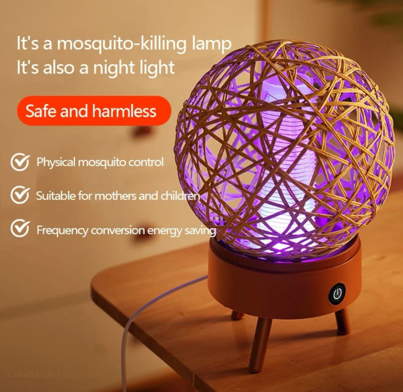 Mosquito Lamp, Solar Camping Lamp and USB Rechargeable Mosquito Trap, Two in One, Effective for Reducing Flying Insects for Indoor and Outdoor Use