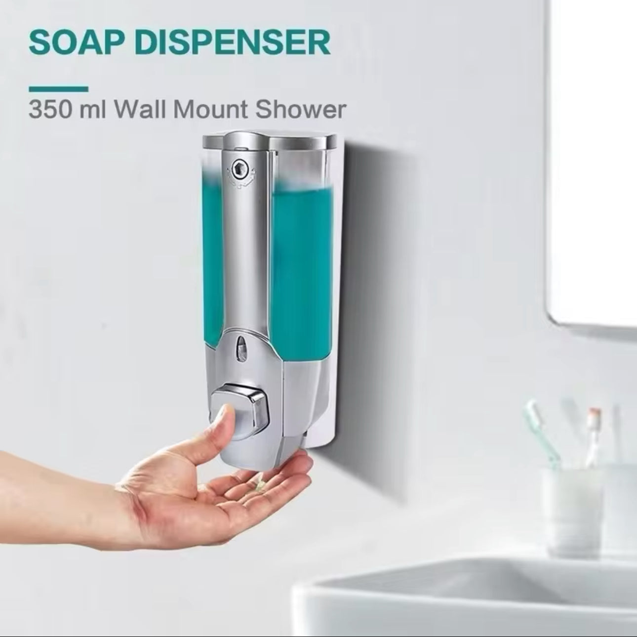 Wall Mount Shower Hand Soap / Shampoo Dispenser    -380ml