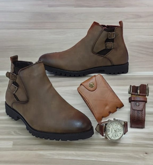 Men’s Combo Deal - Boot,Wallet,Belt & Watch - 4pc