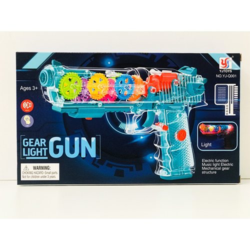 Colourful Electric Transparent Concept Gun Toy, Gear Light Gun, Gear Flashing Light Gun with Music