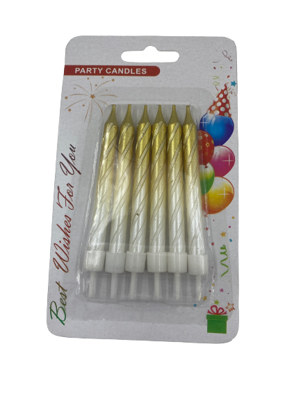 6 Gold Birthday Candles