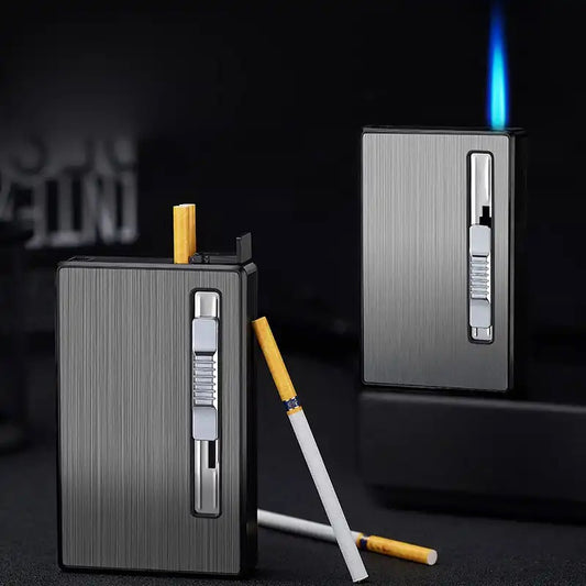 2 In 1 GAS Cigarette Charging Windproof Lighter With 20pc Cigarette Holder