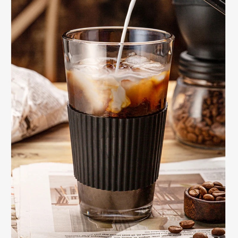 Minimalist Style Glass Straw Cup With Thermal Insulation