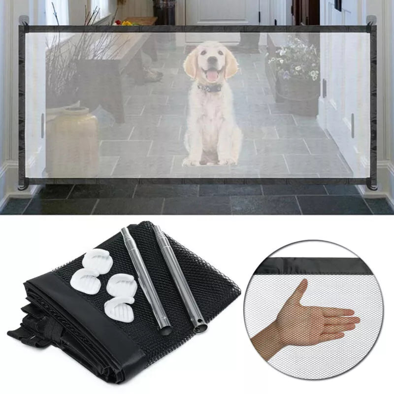 Magic Gate Pet Dog Safety Mesh Gate Portable Folding Enclosure Install Anywhere Keep Distance for Your Pets from Kitchen and Outdoor