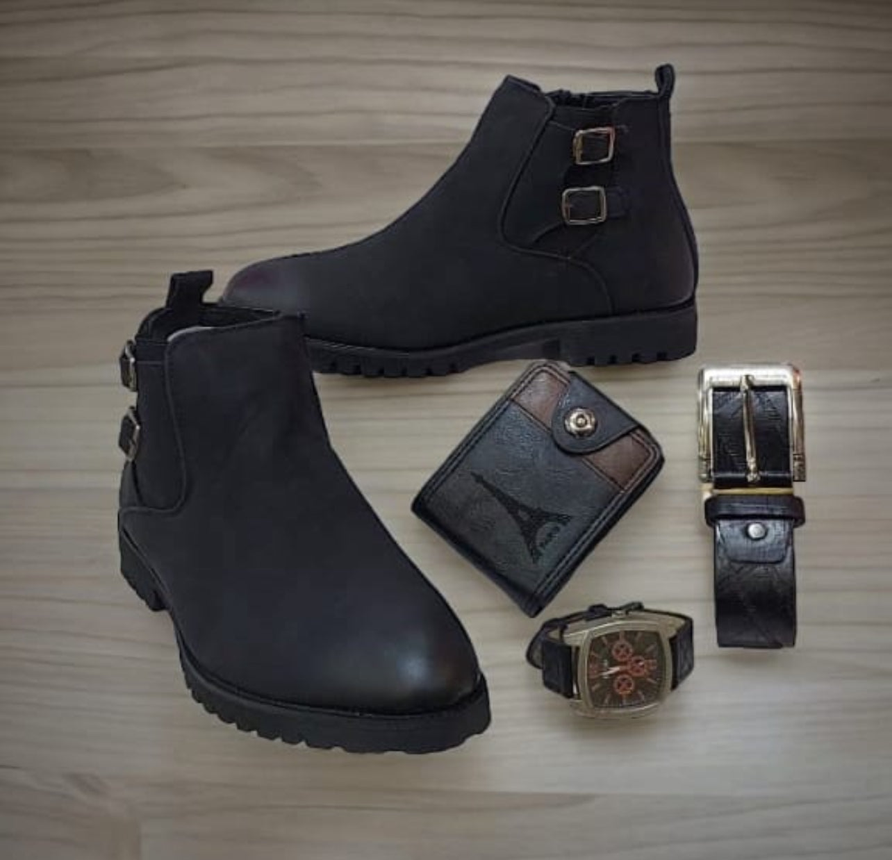 Men’s Combo Deal - Boot,Wallet,Belt & Watch - 4pc