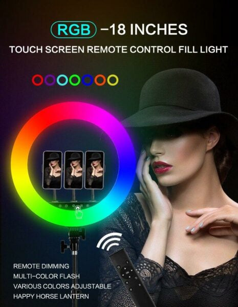 LED Selfie Ring Light With Tripod Stand 18″ 45cm