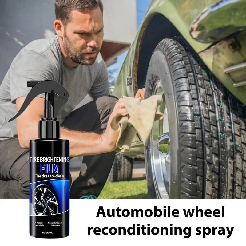 Wheel and Tire Cleaner Tire Shine Spray Wheel Cleaner 100ML Wheel Cleaning Spray for Car Wash Detailing Wheel Cleaner