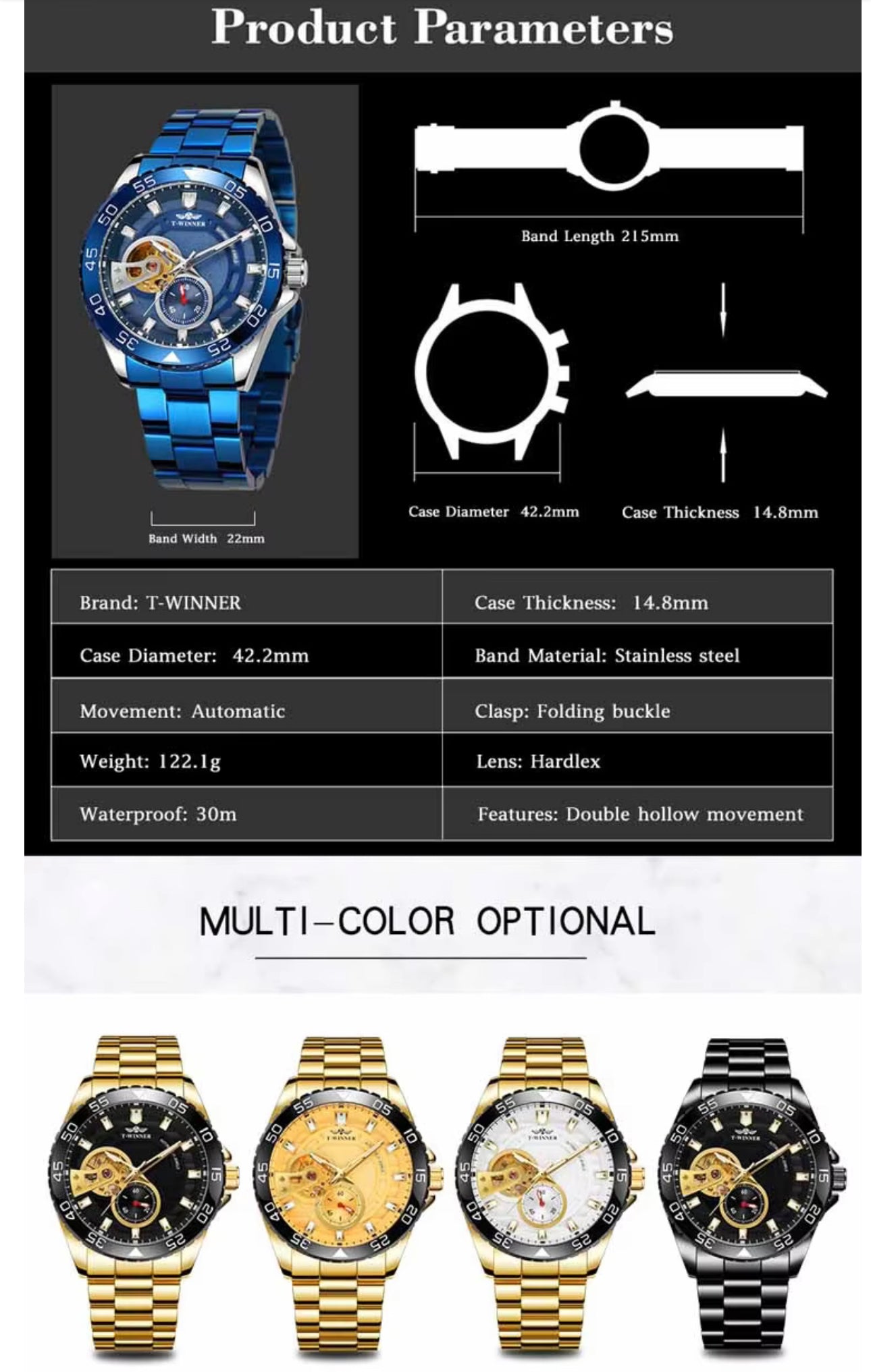 WINNER Men’s Fashion and Leisure Hollow Mechanical Movement Automatic Mechanical Watch — Various Models PreOrder Sales Now Available!