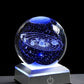 3D Solar System Crystal Ball With Light Up Base