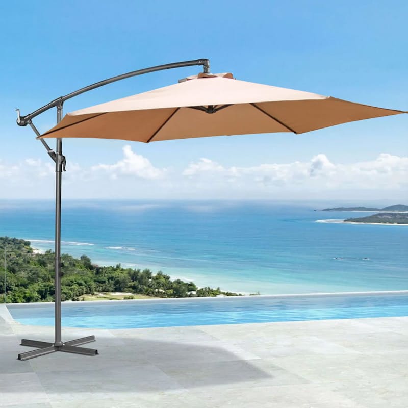 Black Friday Deal Outdoor Cantilever Umbrella Available In Red & Beige