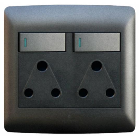 4x4 DOUBLE SOCKET BLACK