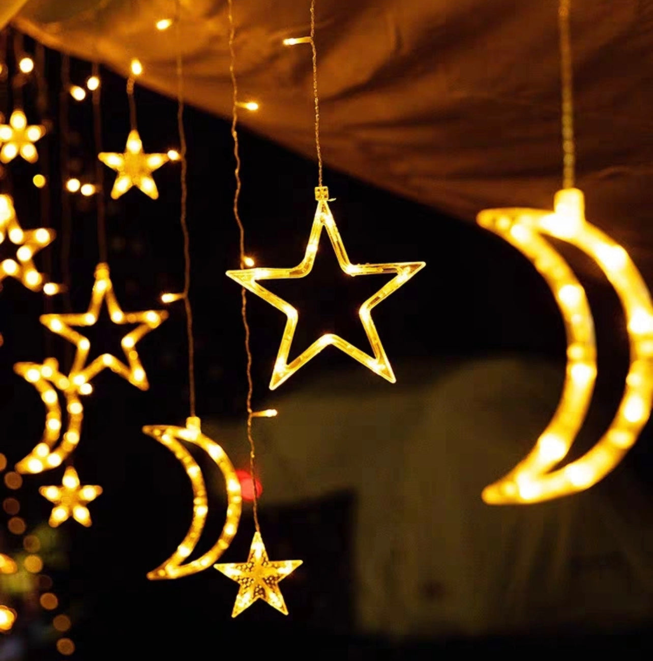 Christmas Lights, Led String Lights Twinkle Star Moon Fairy Lights For Outdoor Garden Patio - 3M