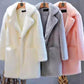 Women’s Jacket Mink Faux Fur Coat Solid Female Turn Down Collar Winter