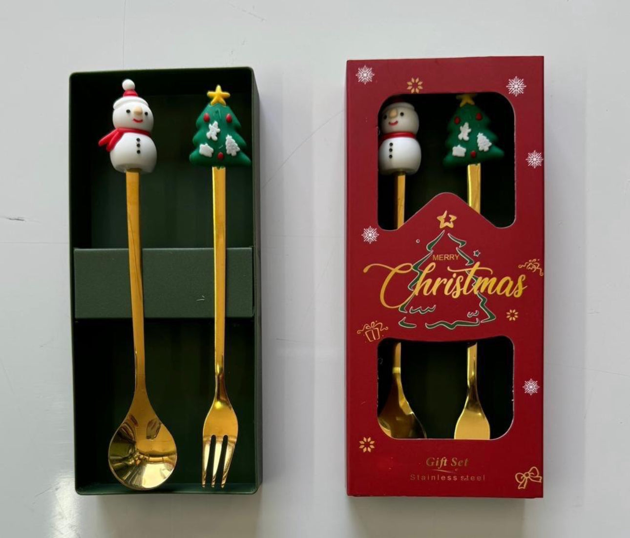 Christmas Cutlery Set 2pc In Gold or Silver