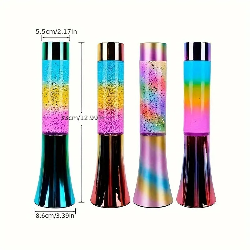 Vibrant Colorful Sequin Lava Lamp - Dazzling LED Light Show, Hypnotic Lava Flash