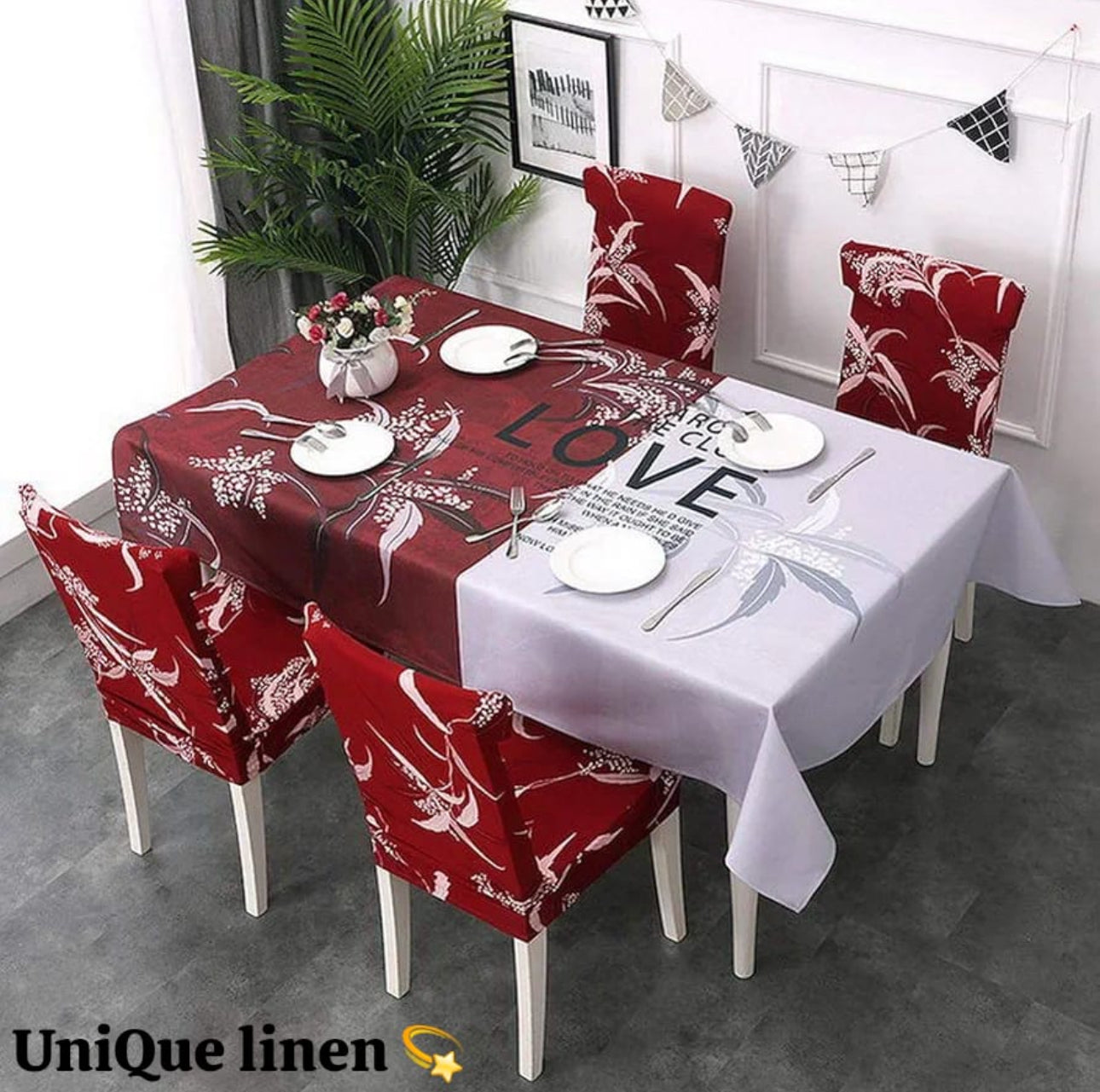 Waterproof Table Cloth & 6pc Chair Covers