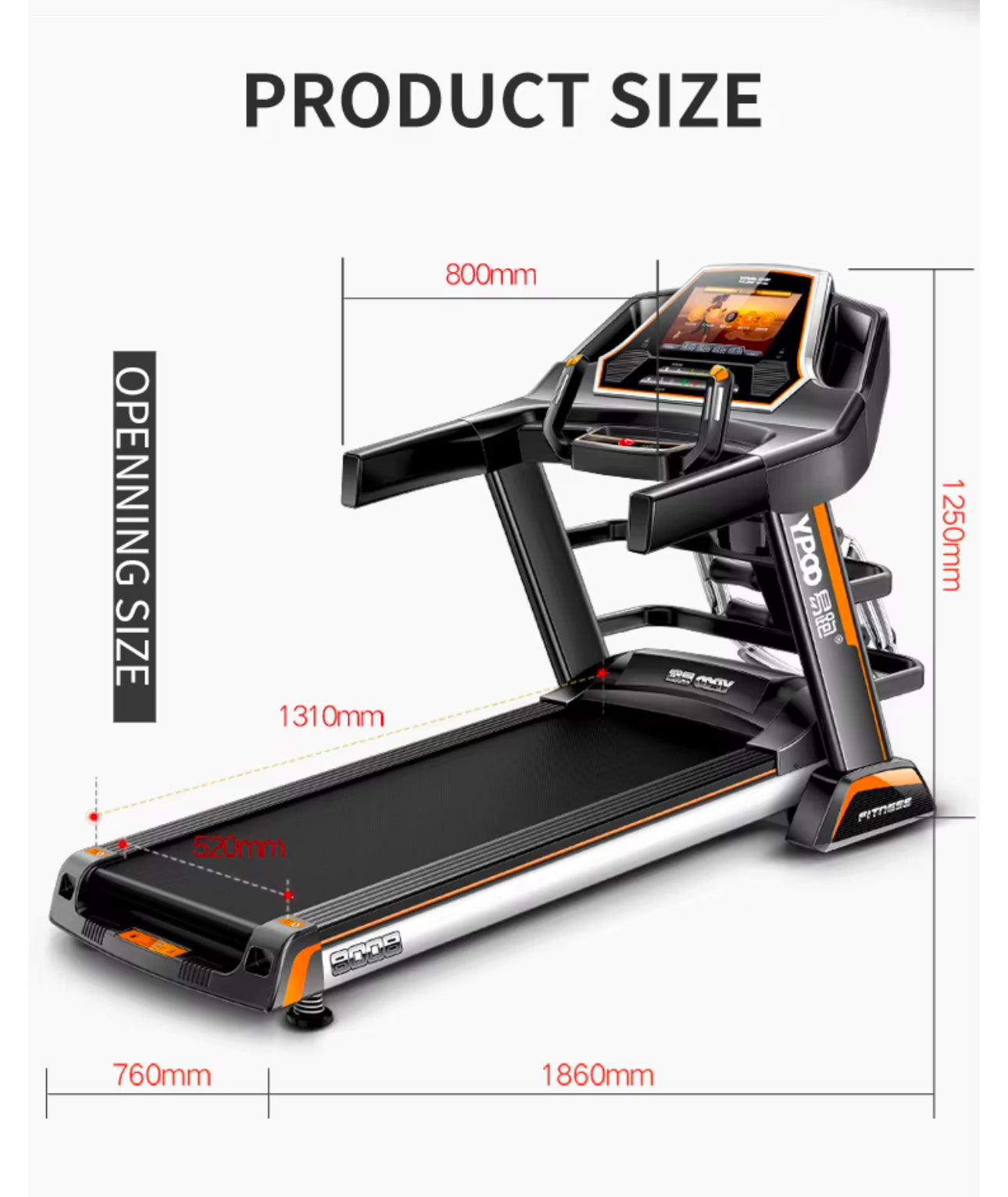 PRO-SPORTZ 8008 (F88)Digital Treadmill Exercise Fitness Machine 150KG Semi Commercial Treadmill With Kinomaps, Swift & Yfit Apps. 7” TFT Screen & Bluetooth.