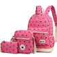 School Bag Set Canvas Backpack Handbag Lunch Shoulder Bags Pencil Cases Casual Daypack 3PCS Backpacks Rucksacks School Bags