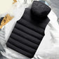 Adult Padded Vest Winter Puffy Hooded Zipper Up Sleeveless Jacket