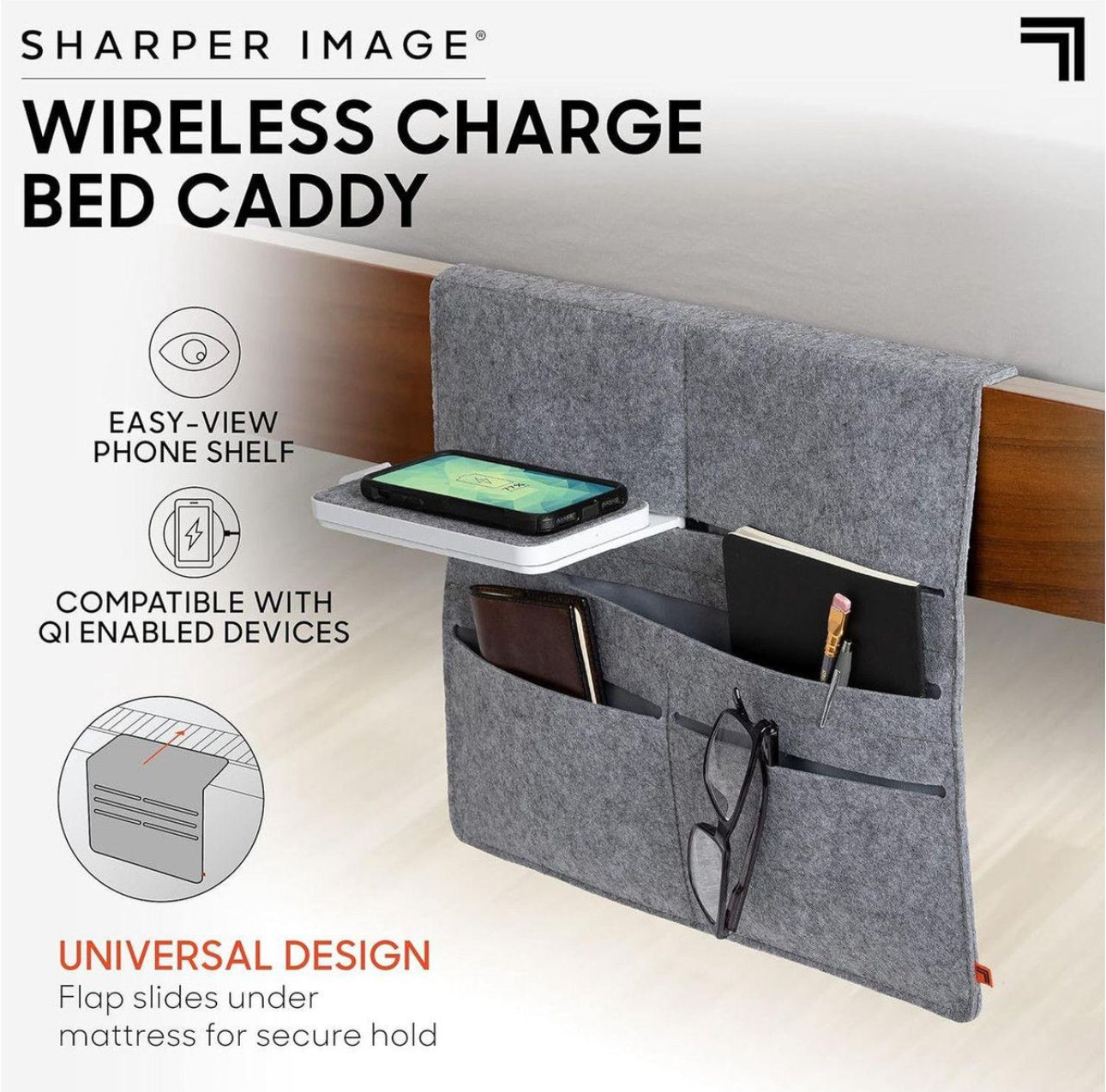 Wireless Charging Bedside Caddy