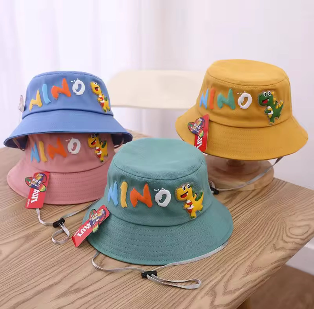 Cute Dinosaur Baby Bucket Cap Cartoon Wide Brim Fisherman Hat for Boys Girls Summer Print Toddler Kids Sun Hats