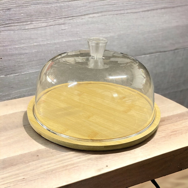 Acrylic & Wood Cake Dome - Round