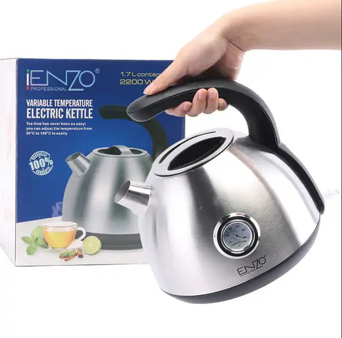 ENZO 1700ml Stainless Retro Style Kettle With Thermometer