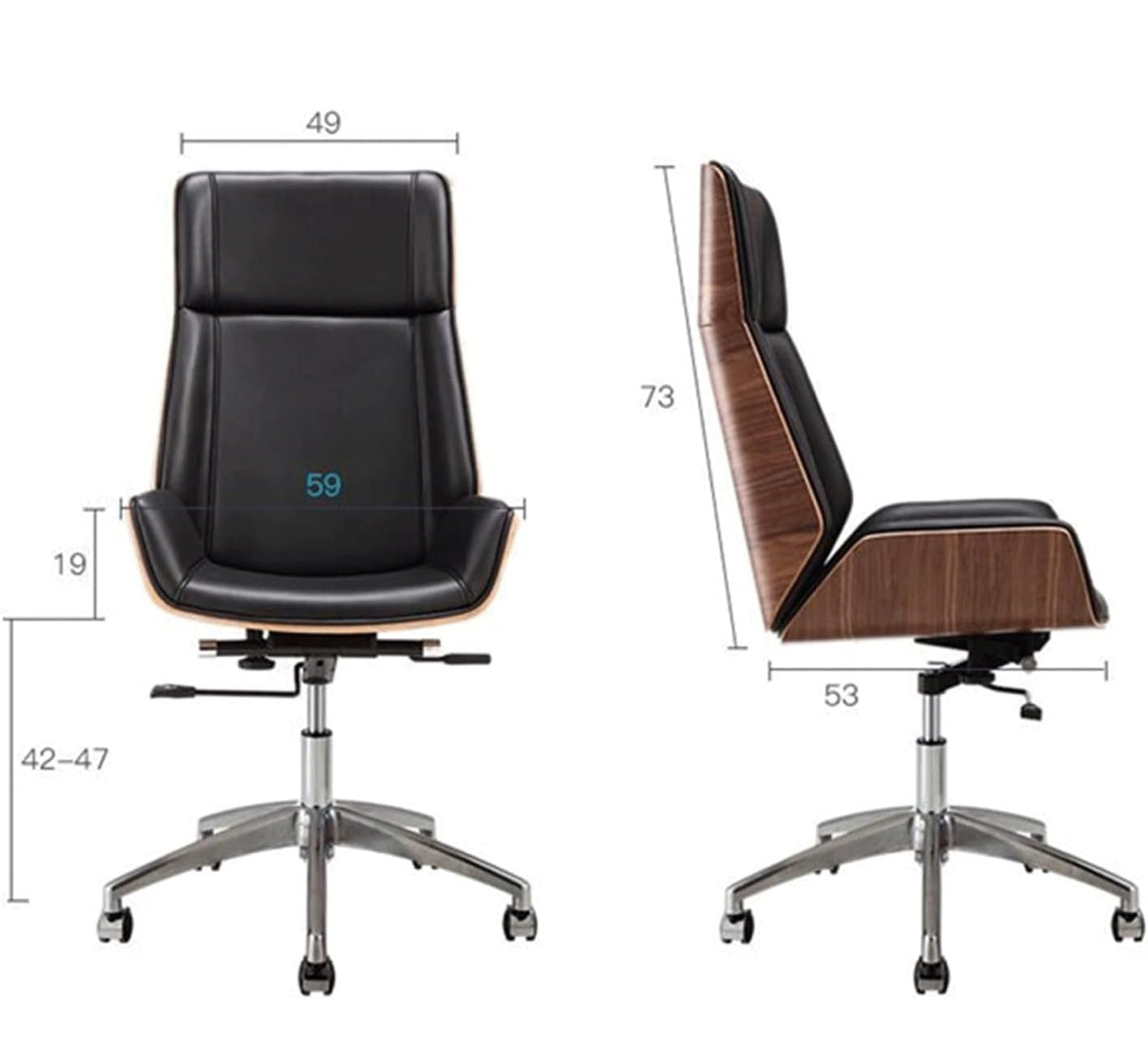 Chair, High Back Bentwood Swivel Office lounge Computer room Chair Micro Fiber Leather Home Office Furniture, Meeting Leather Chair