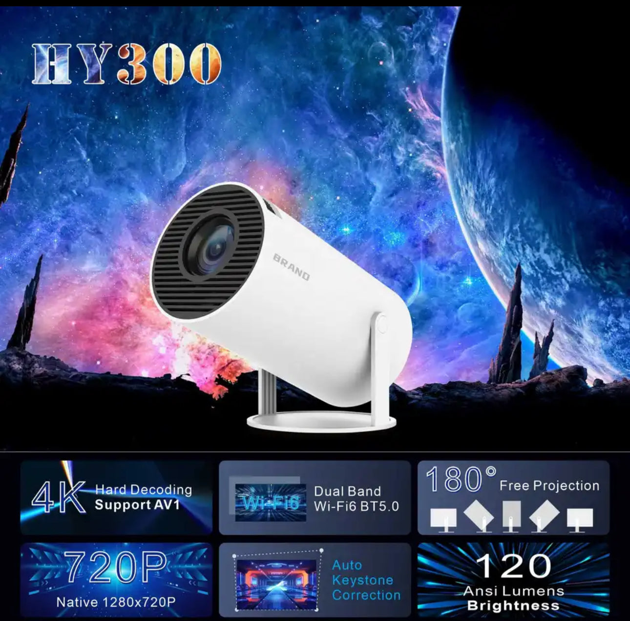 4k Mini Projector Home Theater Screen Small Light Projector Durable Portable Smart Full Hd Home LED LCD / AE-148