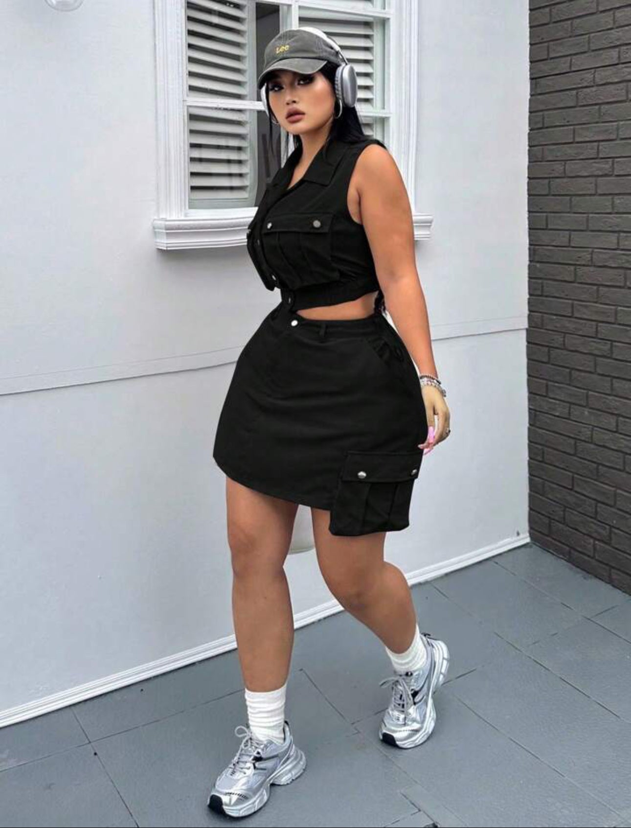 Women Fashion Summer Two Piece Set Casual Two Piece Suit Collar Pocket Short Sleeve Hip Short Skirt Elegant Skirt Suits for Women