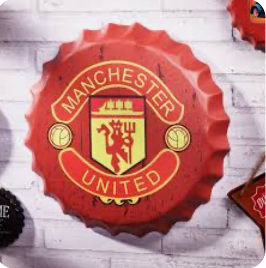 Assorted Soccer Teams Metal Bottle Caps Wall Decor