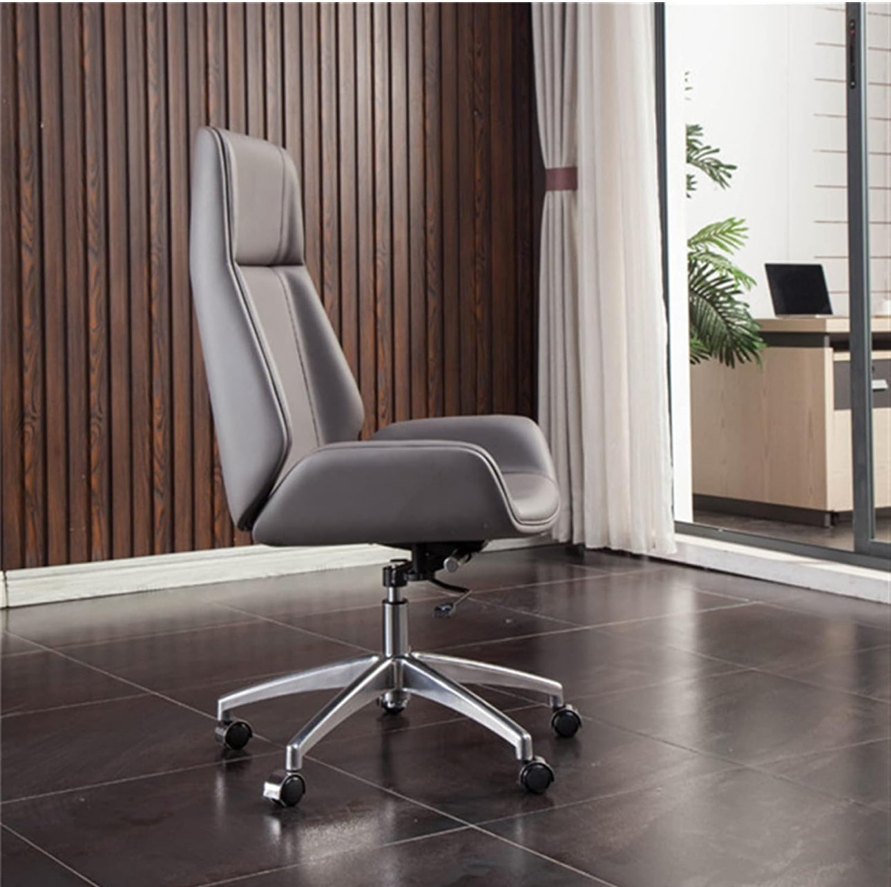 Chair, High Back Bentwood Swivel Office lounge Computer room Chair Micro Fiber Leather Home Office Furniture, Meeting Leather Chair