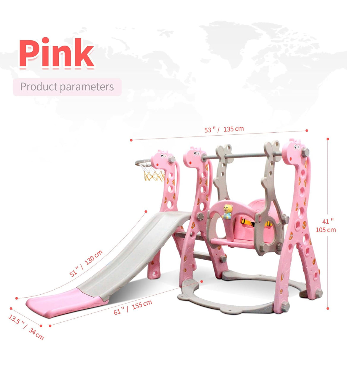 4 in 1 Toddler Slide and Swing Set Kid Slide for Toddlers