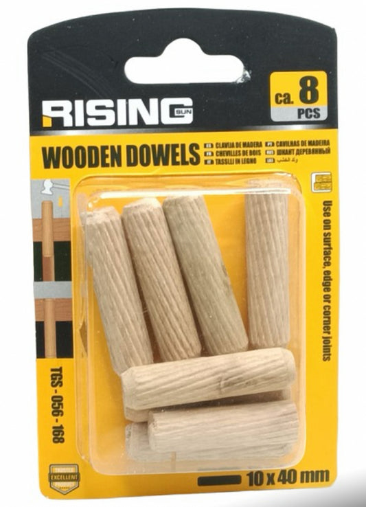 Wood Dowels 10 X 40mm 8 PER Bag