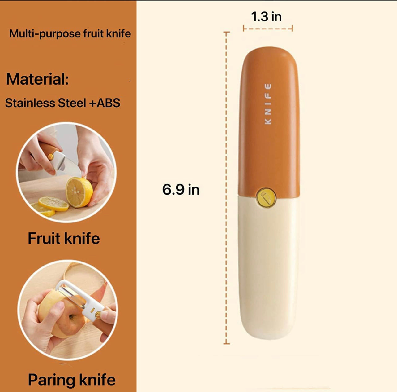 2 in 1 Multifunctional Stainless Steel Fruit Knife Peeler