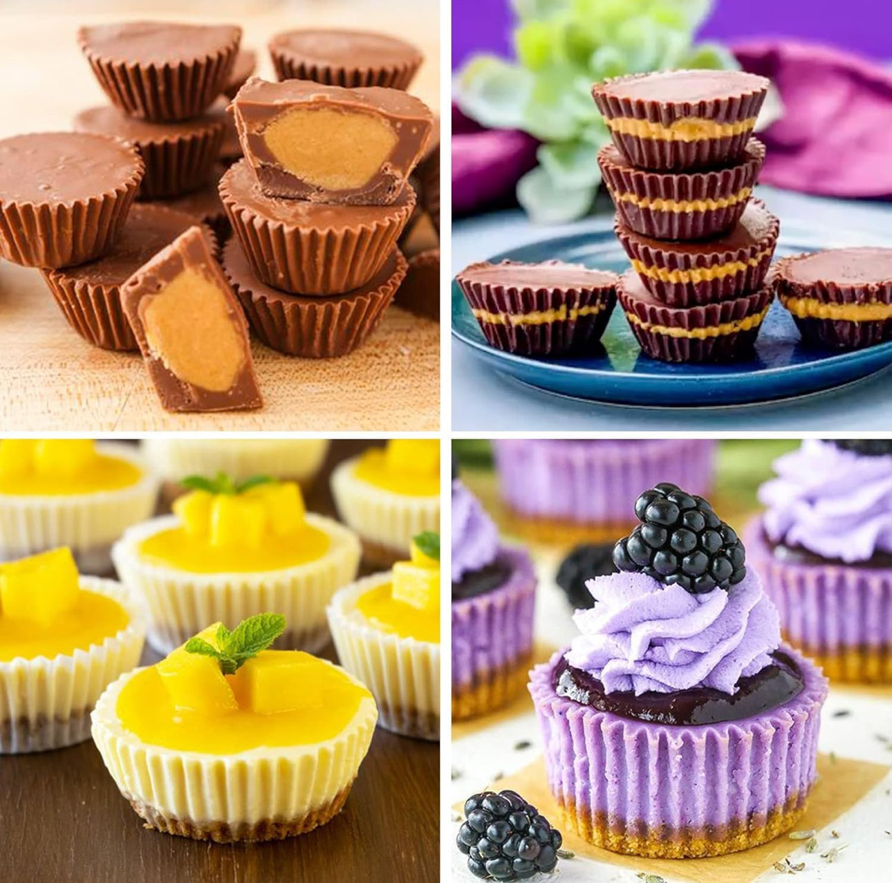 15 Cavity Mini Muffin Baking Silicone Mould for Peanut Butter Cup Chocolate Bomb Candy Mini Cakes Cupcakes Baking Tray Brownie Dessert Party Snacks Jelly Treats Cheesecake Tart Mold