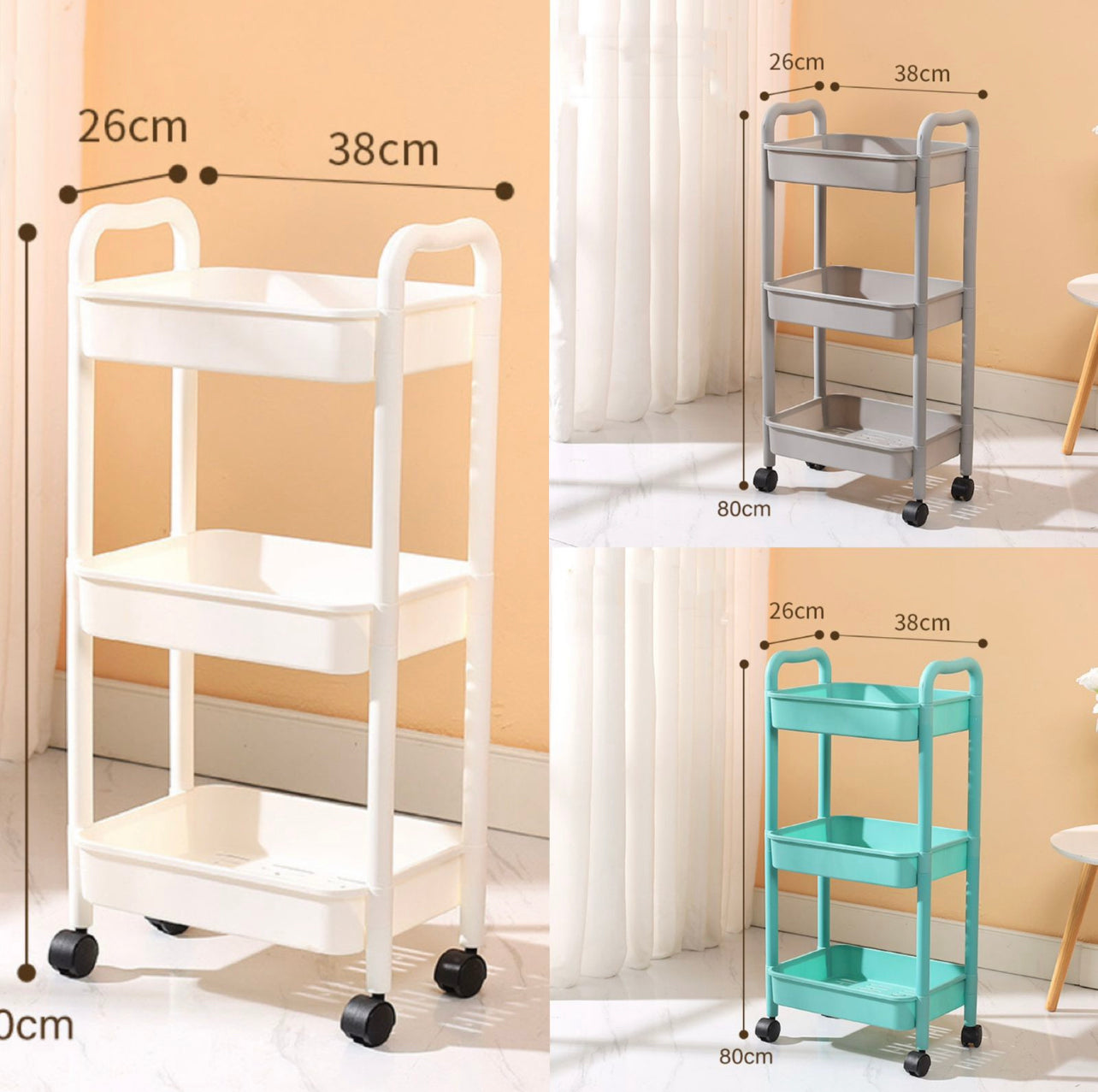 Storage Trolley 3 Layer PVC