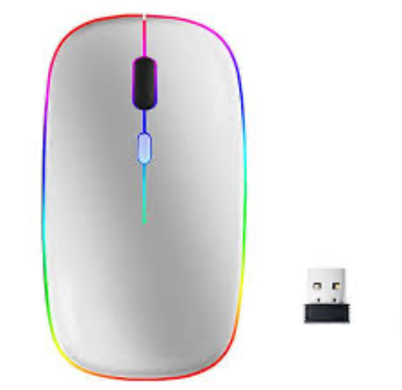 Wireless Mouse, Led Slim Dual Mode(bluetooth 5.2 And 2.4g Wireless) Rechargeable Led Wireless Mouse With 3 Adjustable Dpi