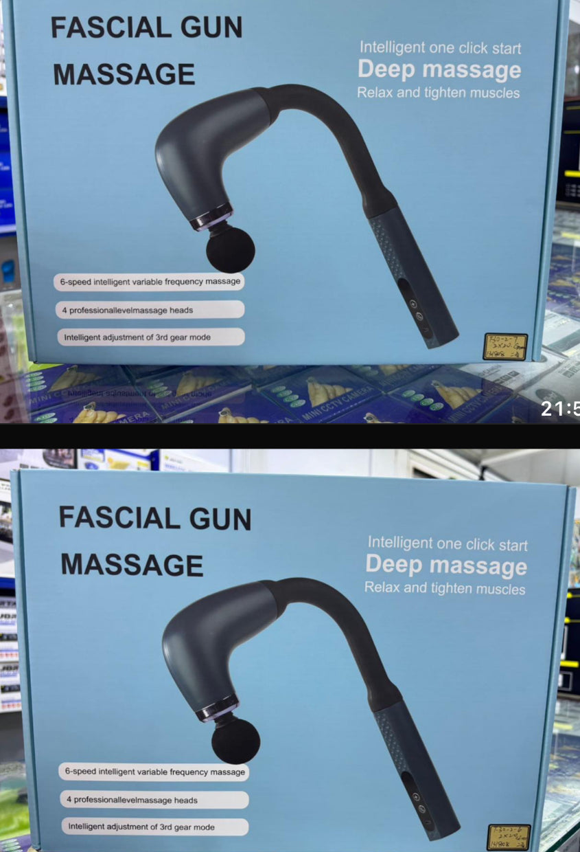 U-Shaped Back Massage Gun with 4 Massage Heads for Neck, Percussion Gun