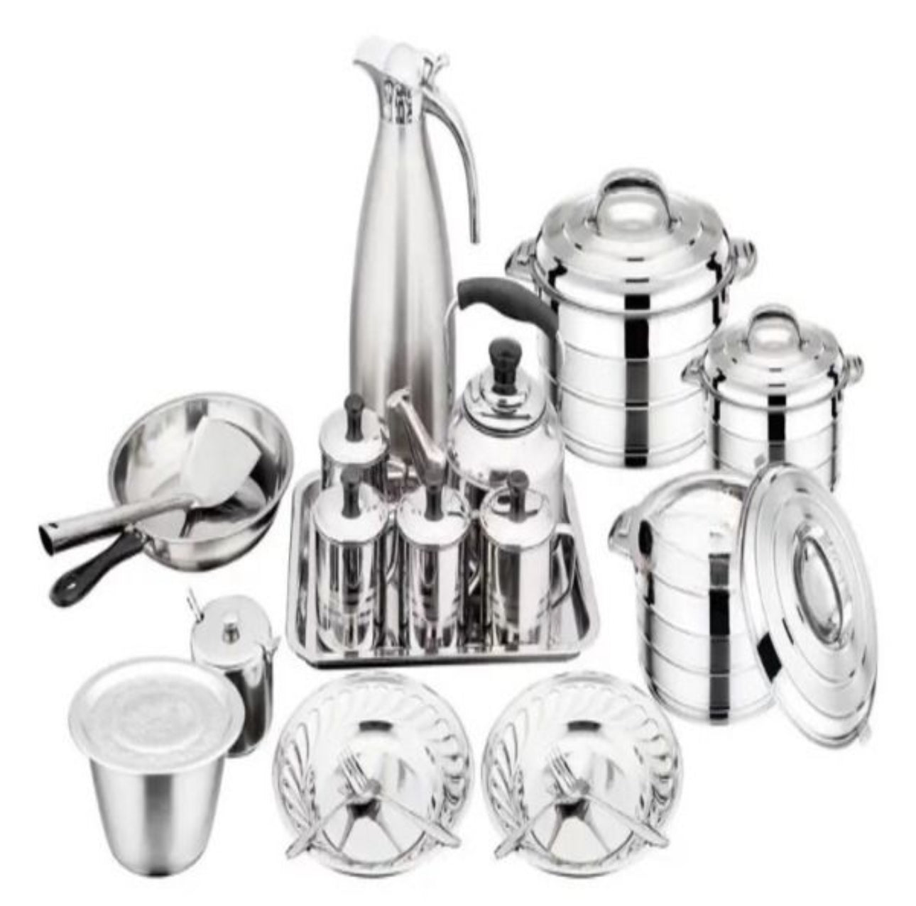 Stainless Steel  21 Piece Family Cookware Set