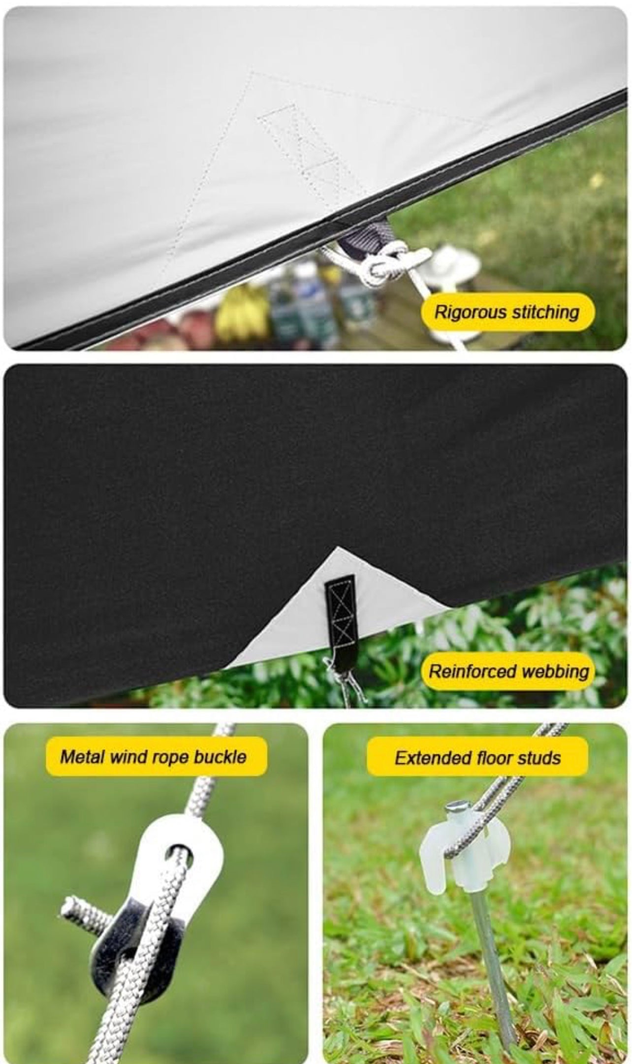 Waterproof Uv Protection Camping Tarp Hammock Rain Fly Ultralight Portable Shade Sail for Picnic, Hiking Outdoor Activities 3x4M