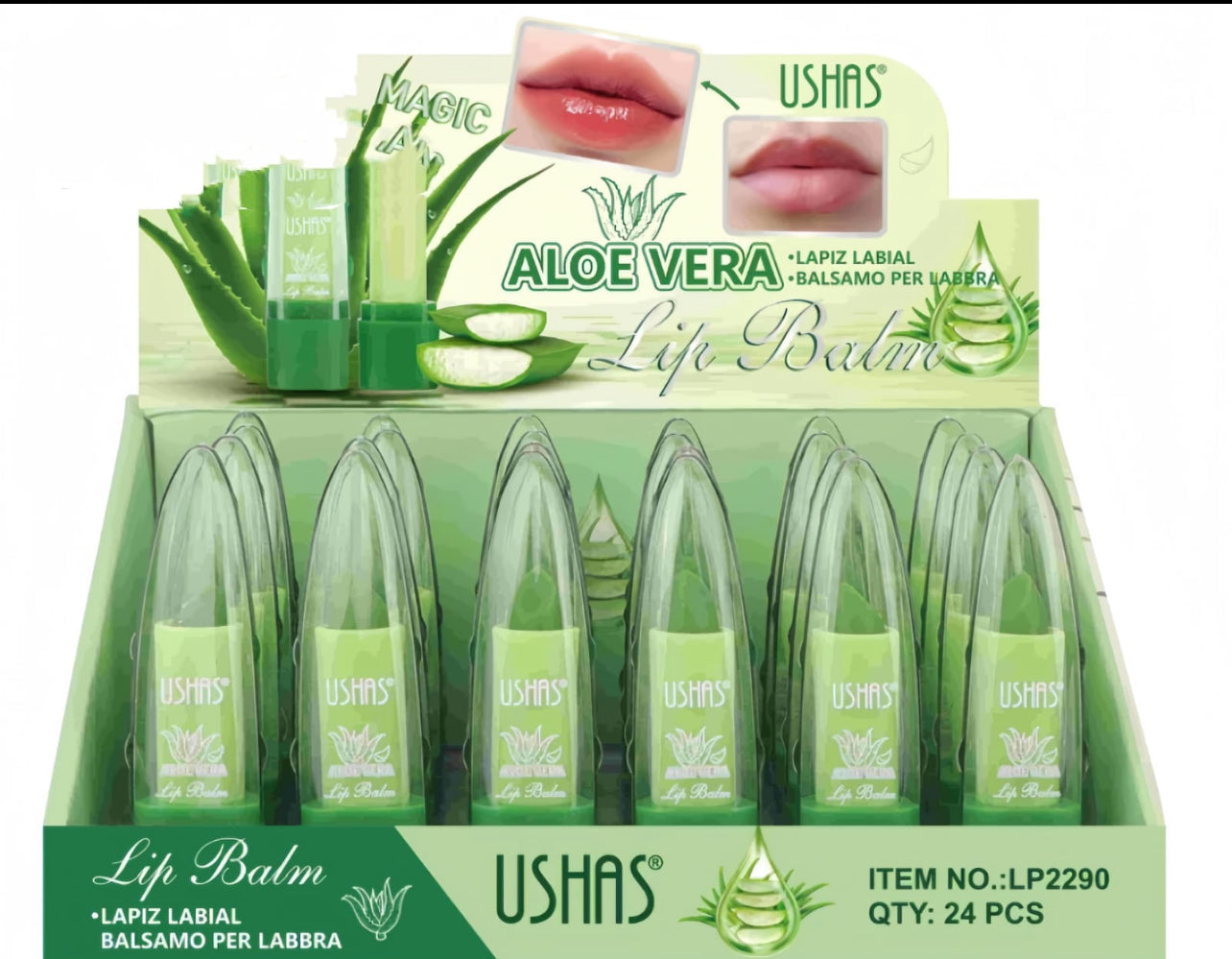 Aloe Vera Lips - 99% Pure Aloe Vera Lipstick, Jelly Lipstick, Natural Moisturising Balm, Lip Balm, Aloe Plus Secret Essentials