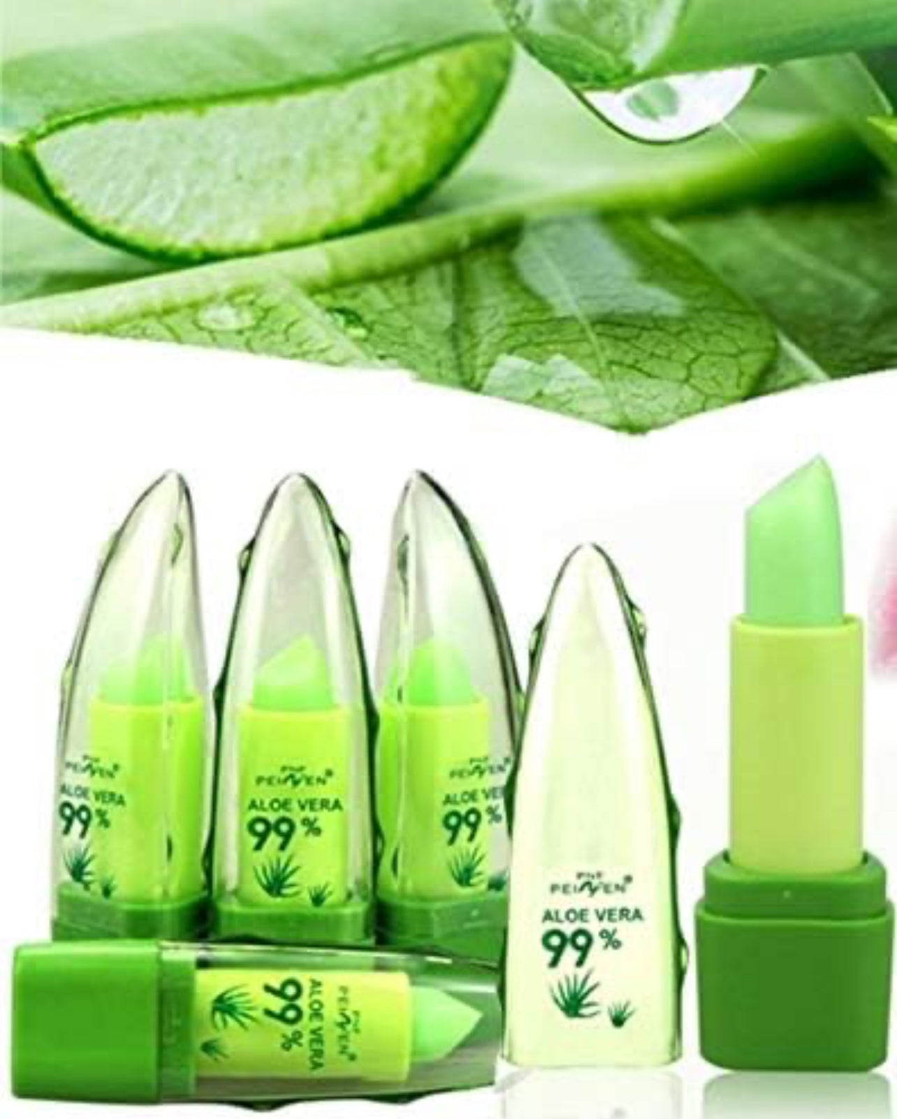 Aloe Vera Lips - 99% Pure Aloe Vera Lipstick, Jelly Lipstick, Natural Moisturising Balm, Lip Balm, Aloe Plus Secret Essentials