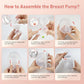 Wearable Breast Pump Portable Electric Breast Pump for Breastfeeding Hands Free 4 Modes 9 Suction.