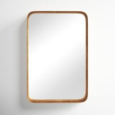 Bathroom Mirror, 60x40cm Brushed Brass Wall Mirror, Rounded Rectangle Mirror for Vanity,