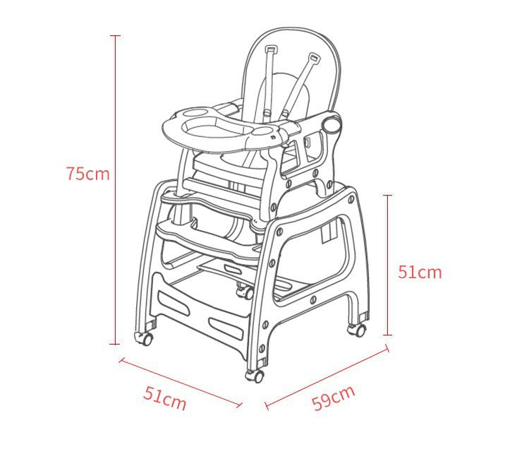 Multi-functional Children High Chair - Grey