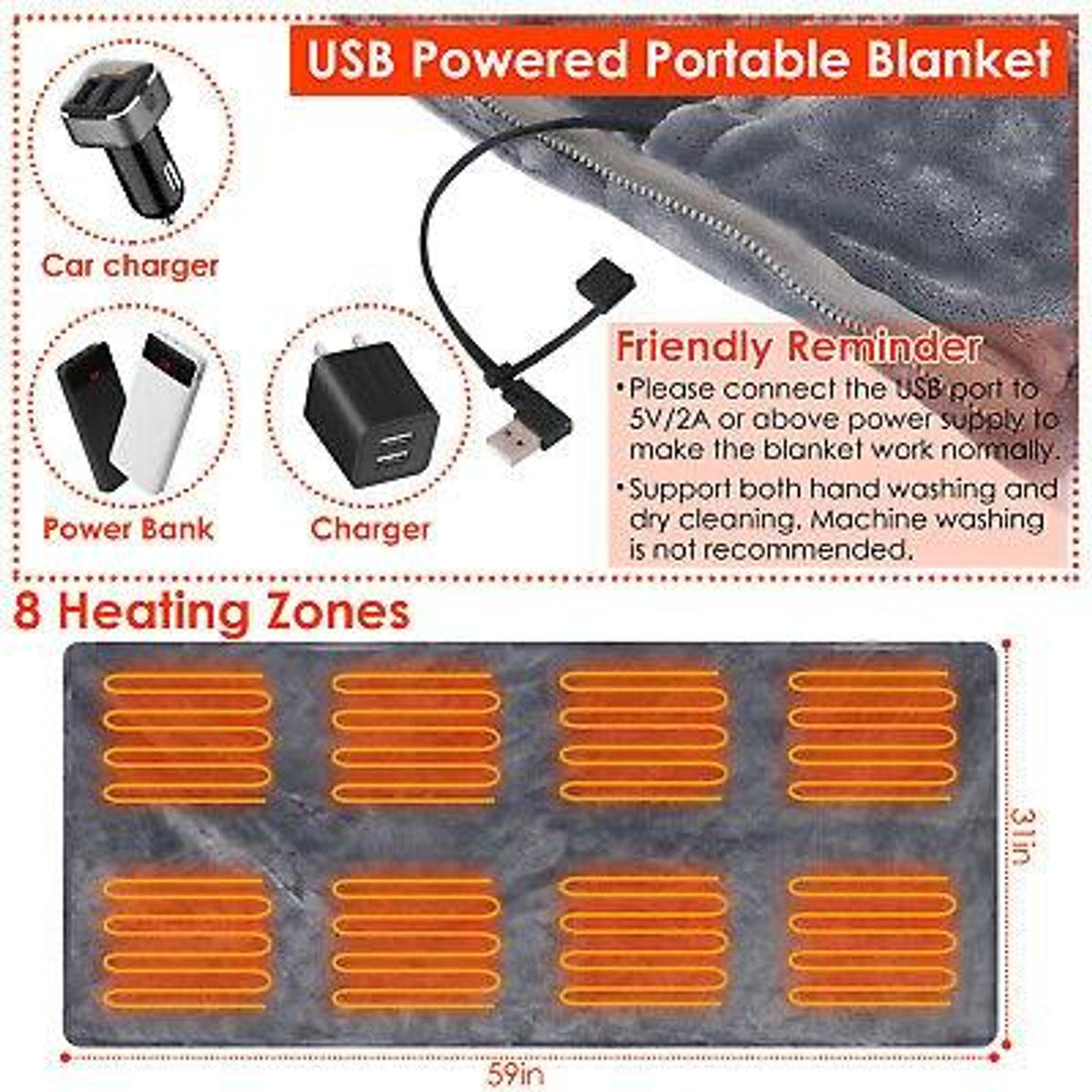 USB-Heated Shawl Blanket