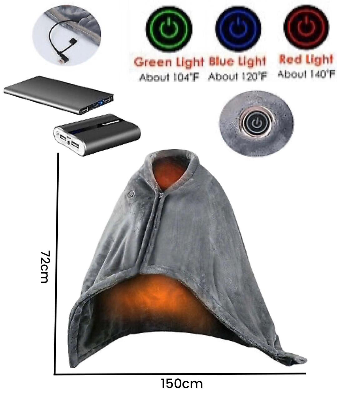 USB-Heated Shawl Blanket